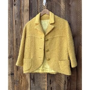 Mam'selle‎ By Betty Carol Union Made Vintage 1960s Jackie O Bouclé Wool Coat